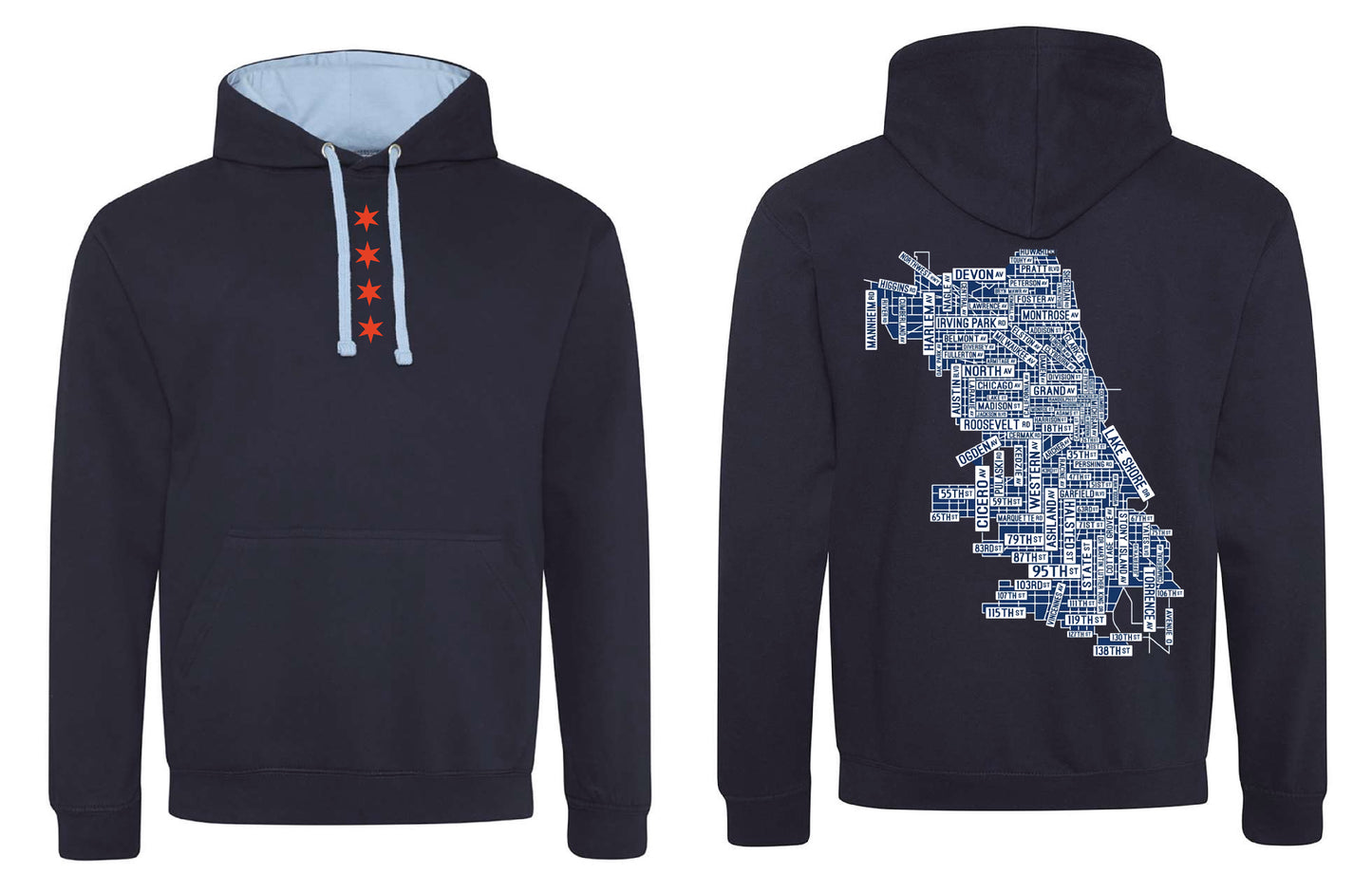 Chi Stars & Street Map Hooded Sweatshirt
