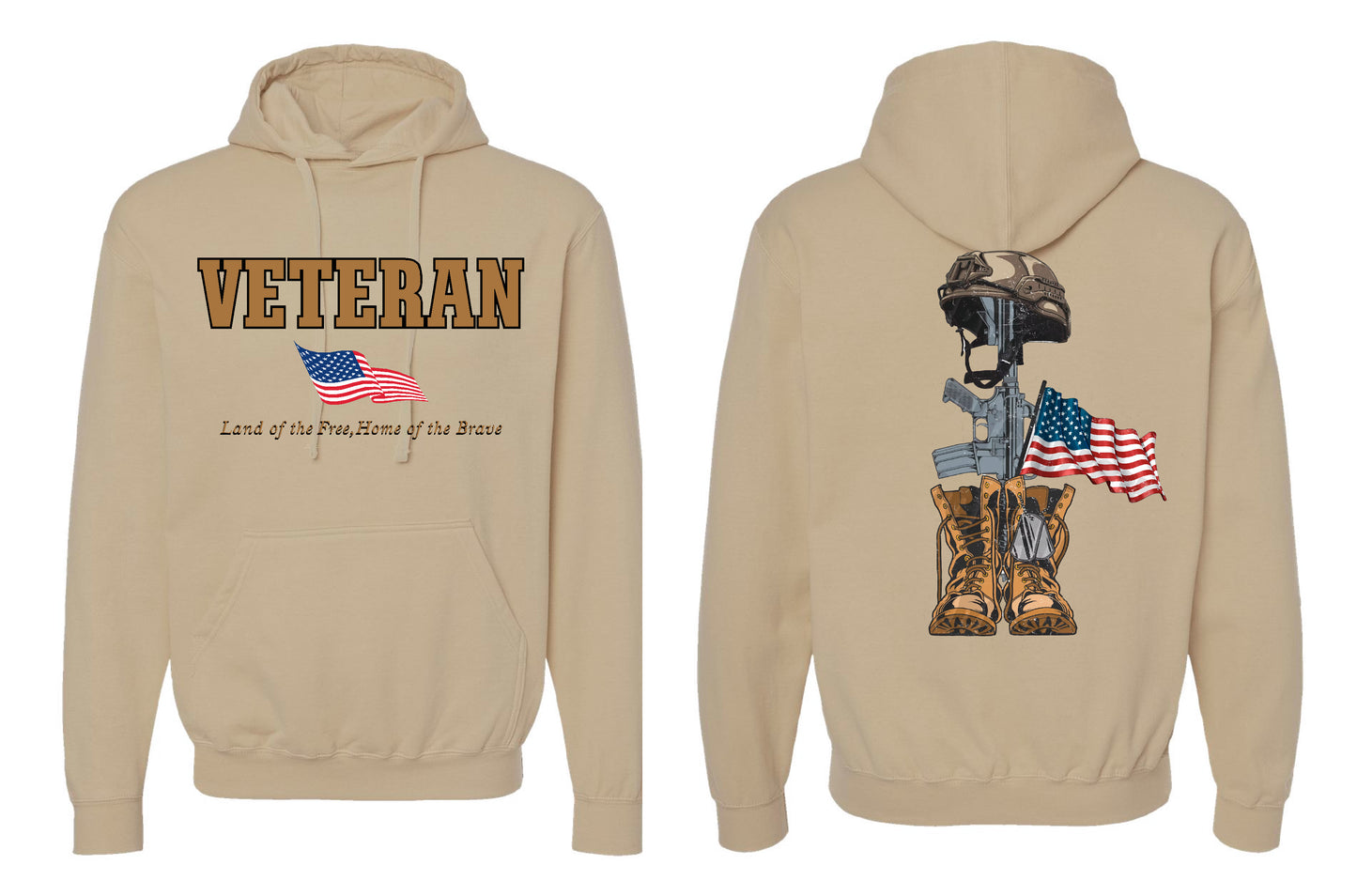 Veteran Sand Unisex Hooded Sweatshirt