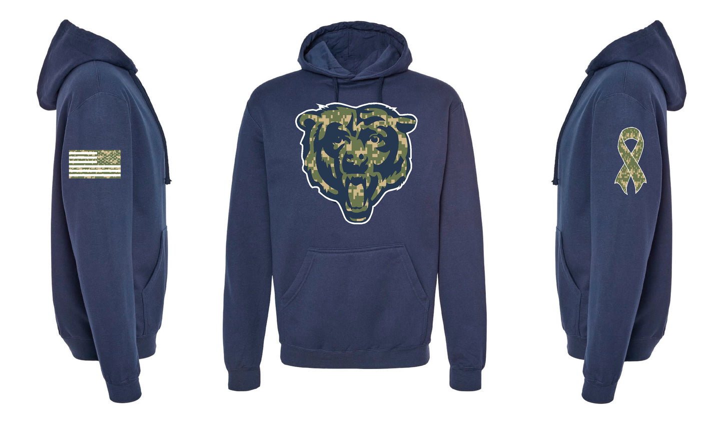 Unisex 2025 Veterans Day Digital Camo Bears Hooded Sweatshirt