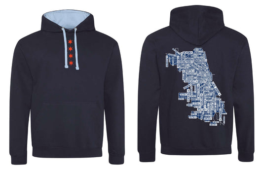 Chi Stars & Street Map Hooded Sweatshirt
