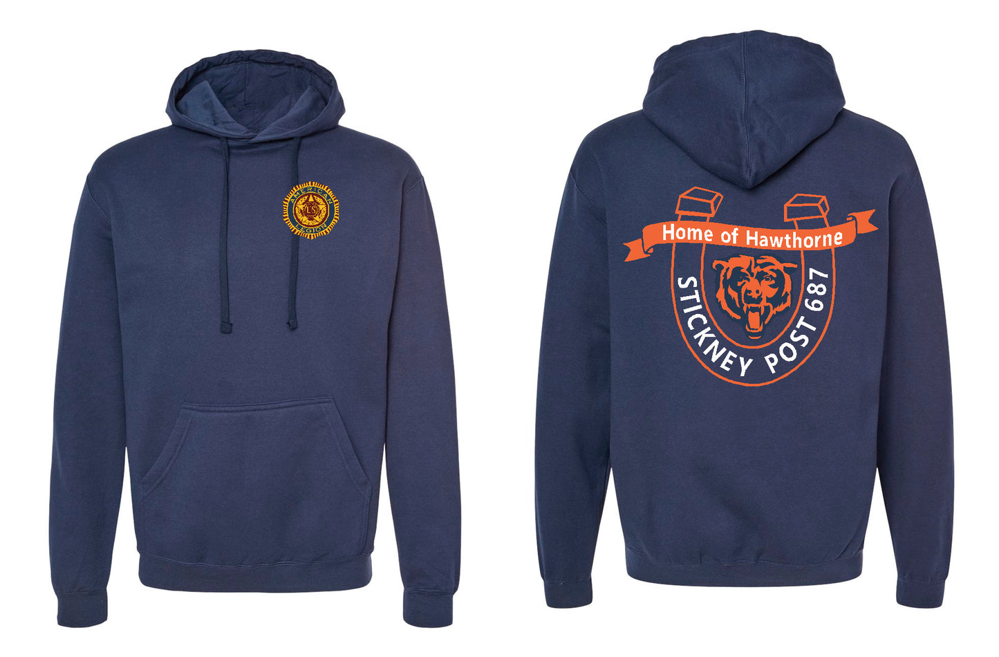 Bears Stickney POST 687 Navy Hooded Sweatshirt