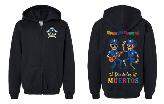 Youth Zip-Up Hoodie – Día de los Muertos