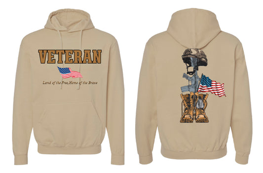 Veteran Sand Unisex Hooded Sweatshirt