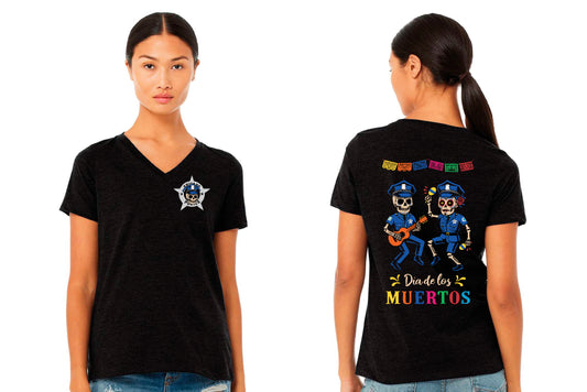 Women’s V-Neck Tee – Día de los Muertos